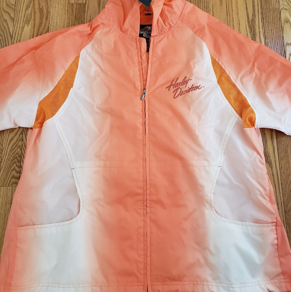 NWT Harley Davidson orange and white ombre raincoat size 2X